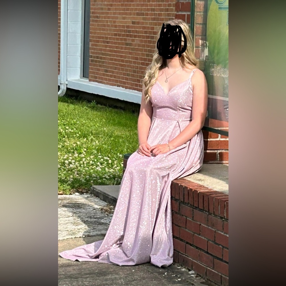 Prom dress, lavender color, sparkly